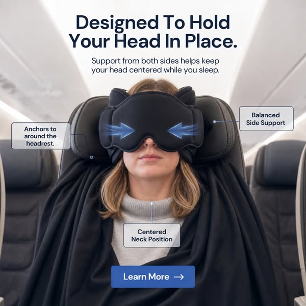 Neck pillow, blanket & eye mask in one