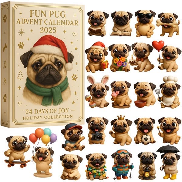 Fun Pug Advent Calendar 2025