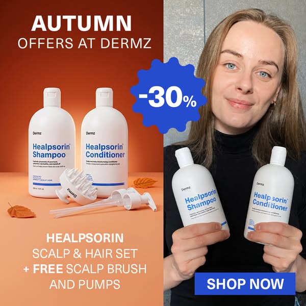 Save 30% on Healpsorin + Get a FREE Scalp Brush and Pump Set