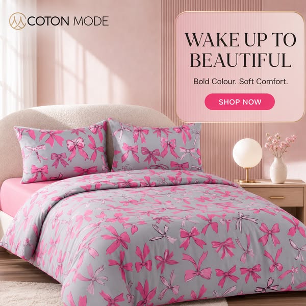 The Viral Pink Bow Duvet Set