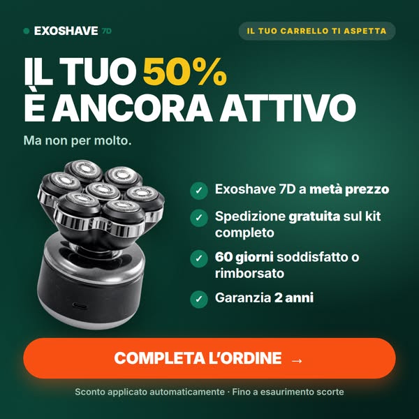 Approfitta oggi del 50% di sconto su Exoshave.