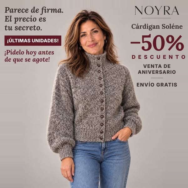 ¡Tu cárdigan de lujo a mitad de precio!