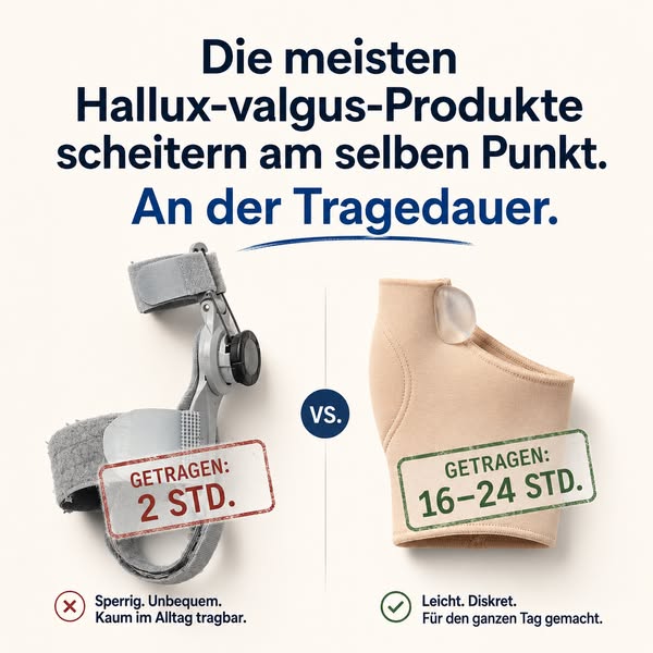 Endlich. Eine Hallux-valgus-Behandlung, die wirklich wirkt — ohne Operation.