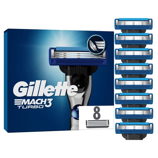 Gillette Mach3 Turbo 3D Razor Blades (4 Pack) - 8 Pack