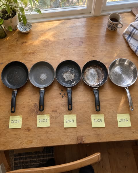Hand-hammered titanium. No coating. No chemicals.