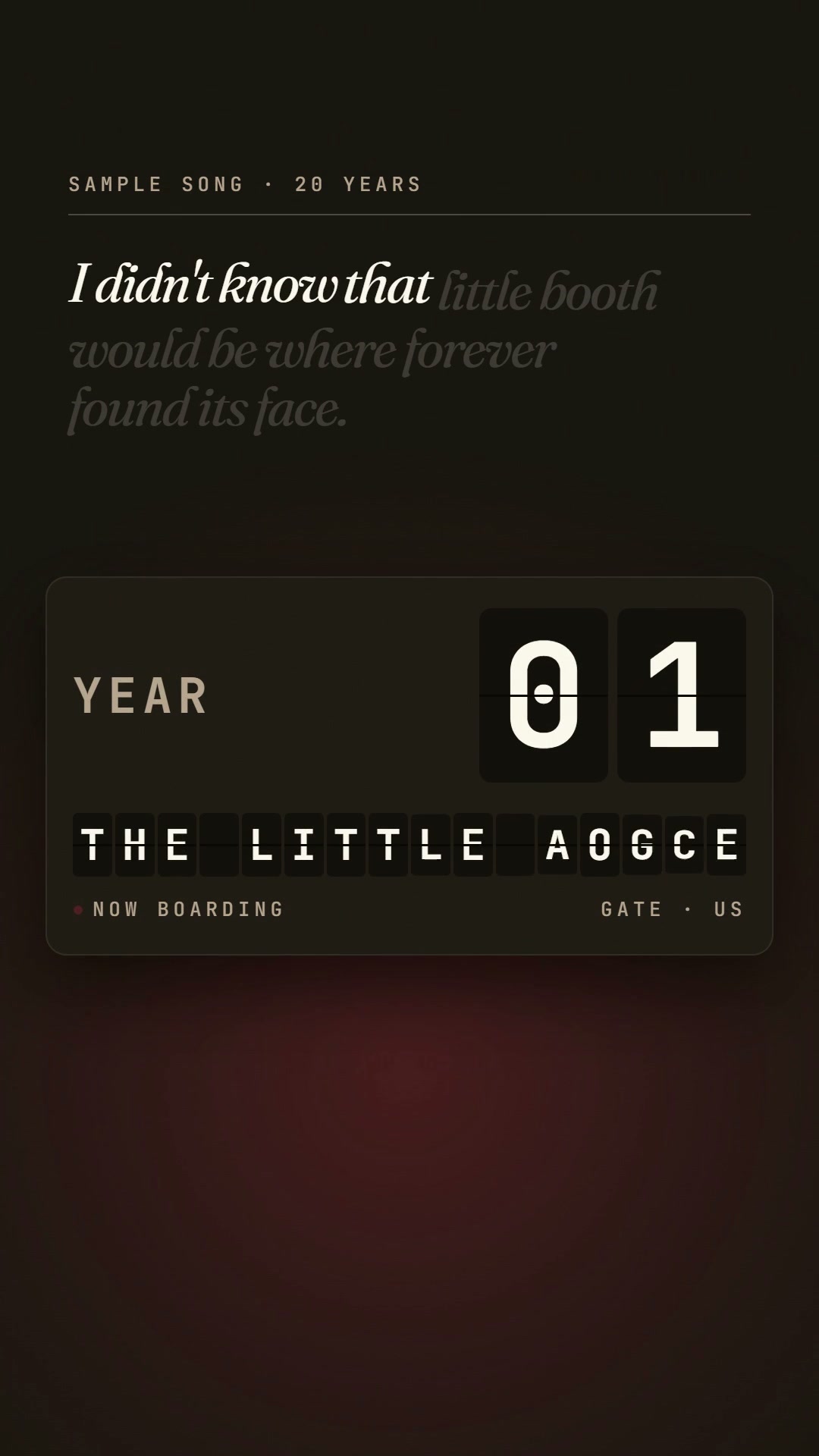 Twenty years, in one song