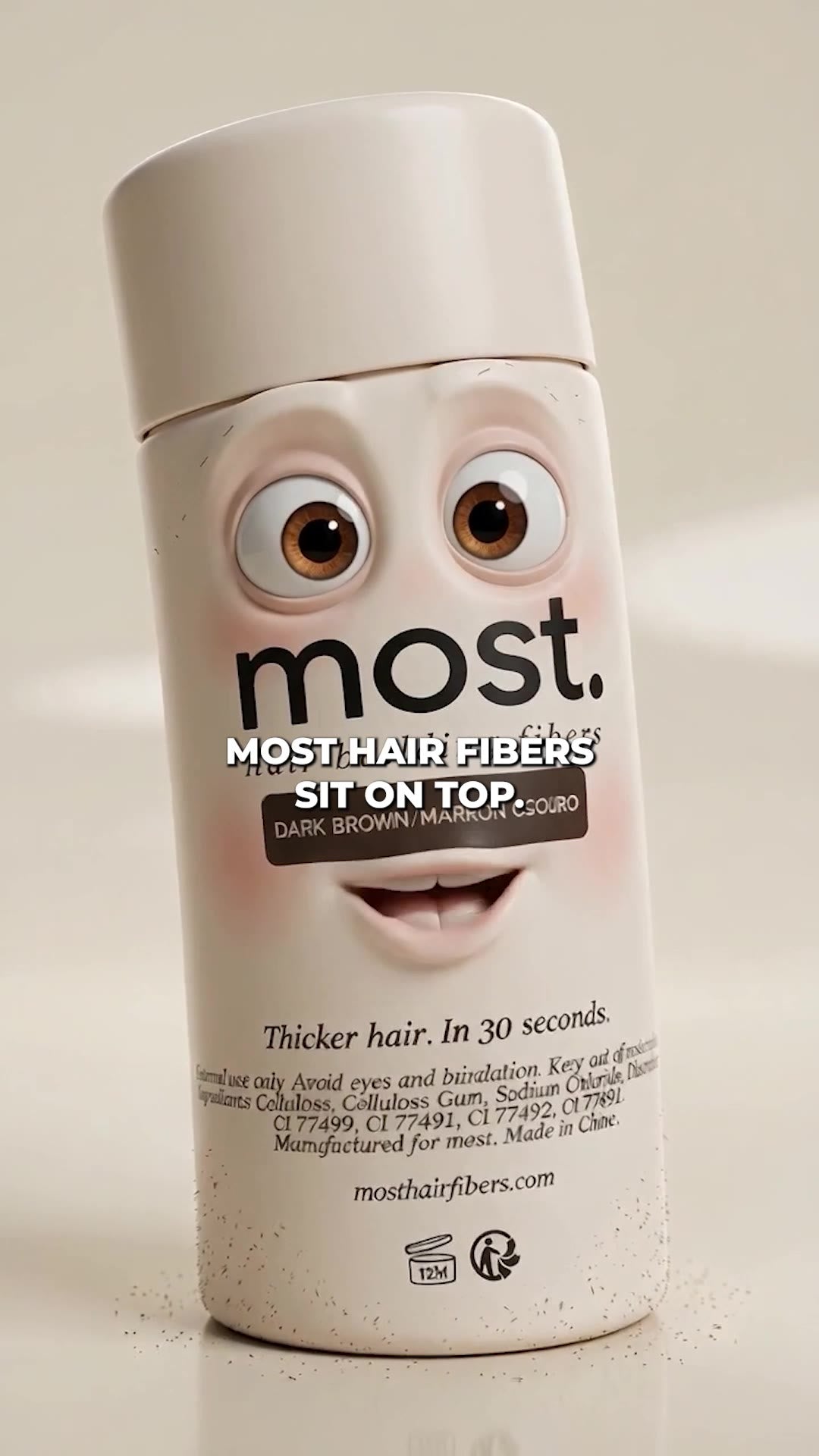 Clings to the hair already there