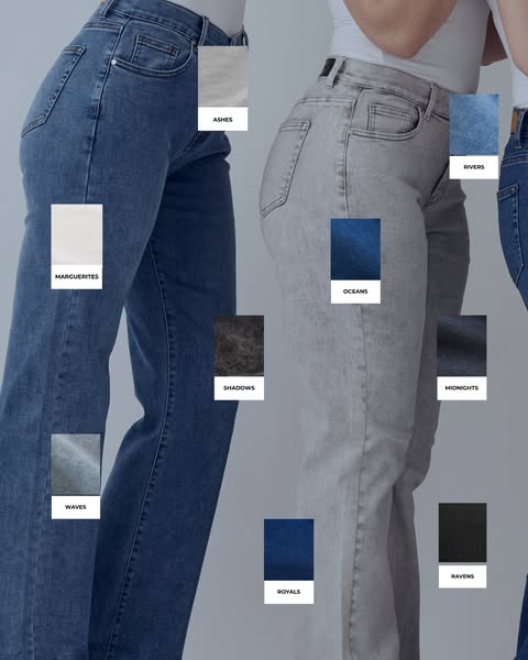 Jeans med stræk, farver og 77 størrelser