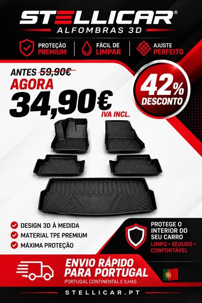 Tapetes 3D à Medida para o Seu Carro