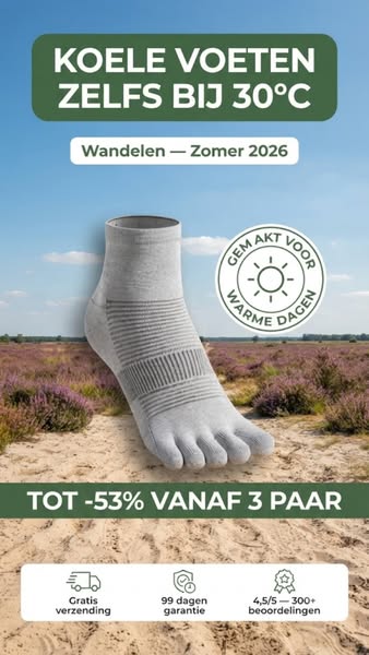 Niet de warmte sloopt uw voeten.