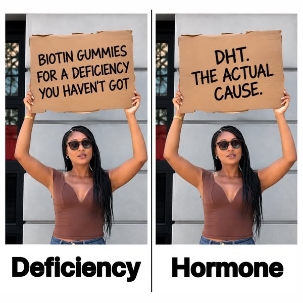 Biotin can't fix a hormone problem