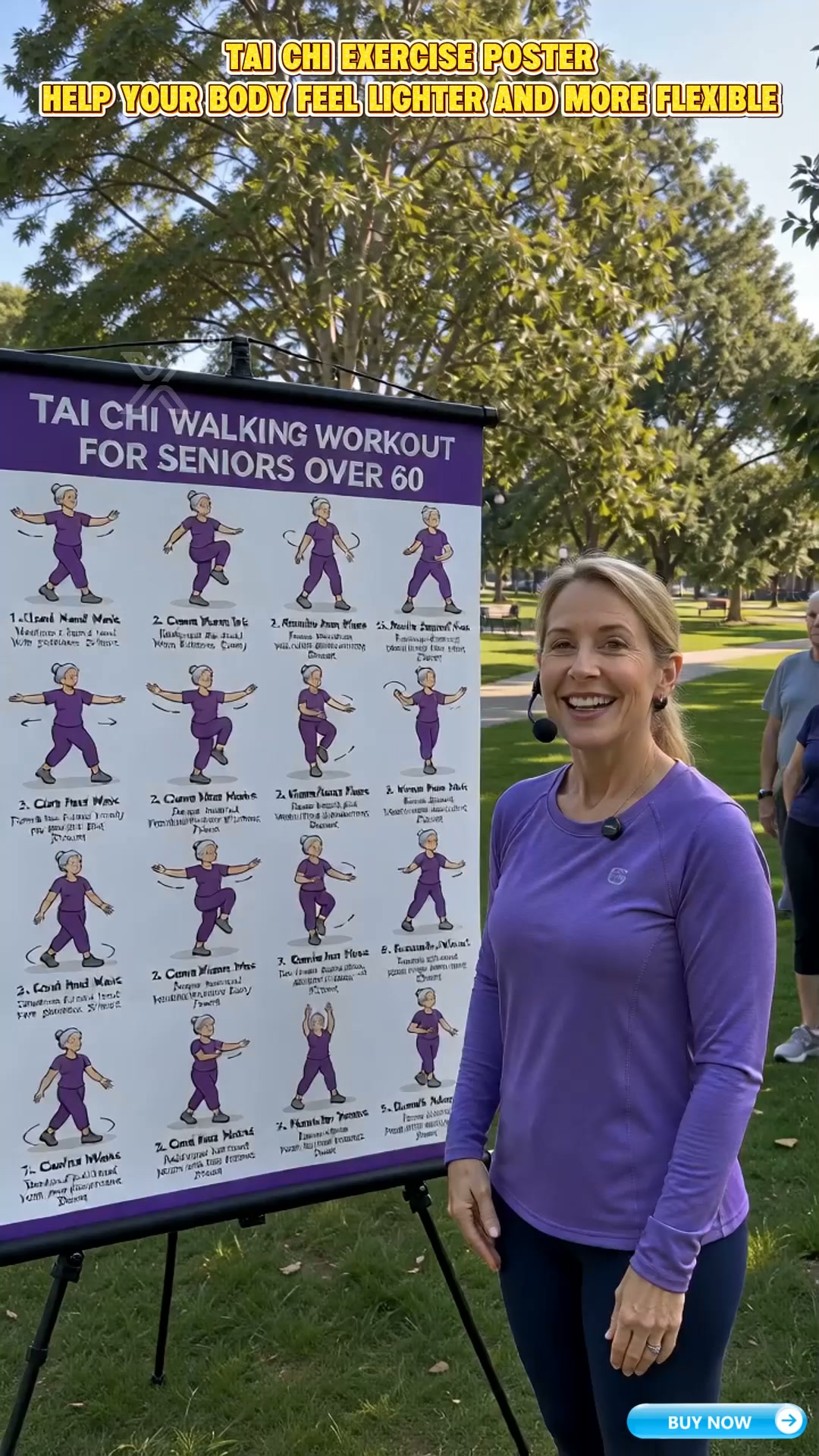 50% Off!Tai Chi Workout Poster for Seniors