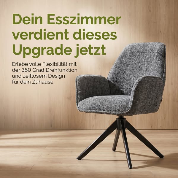 Dunkelgrauer LINELE® Esszimmerstuhl