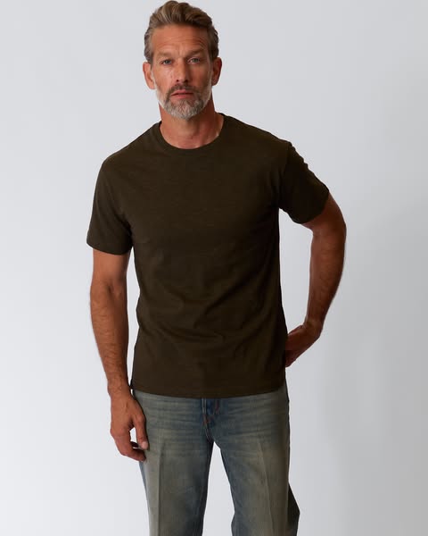 Closed - Biologisch Katoenen T-shirt Donker Olijfgroen