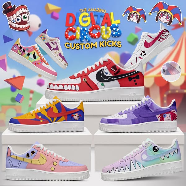 Rock our custom The Amazing Digital Circus AF1s
