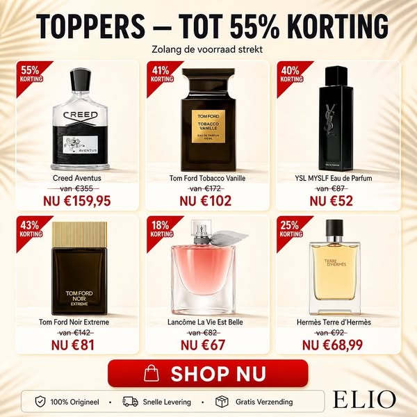 Designerparfums tot -55%