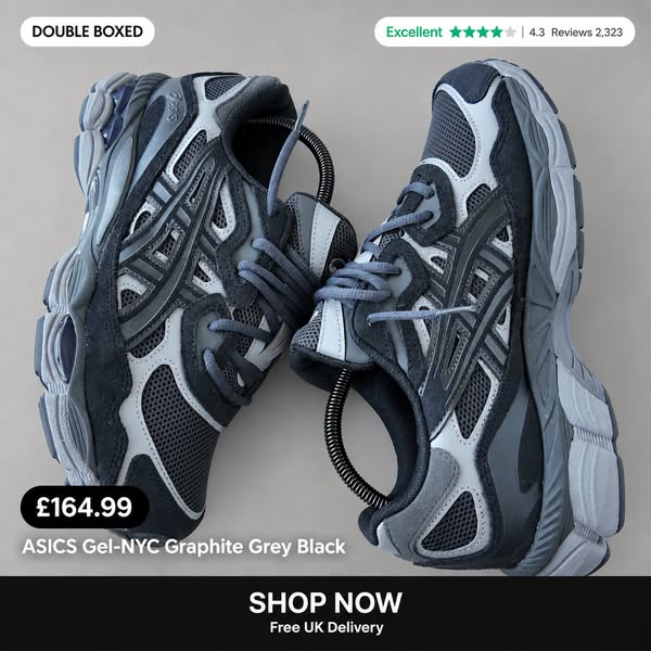 Shop ASICS Gel-NYC Graphite Grey Black | Double Boxed