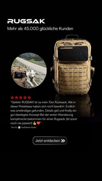 RUGSAK Alpha – Tactical Backpack [20-45L] Waterproof & Built to Last | Military Survival Backpack | For Outdoor, Work, Hiking, Camping & Gym