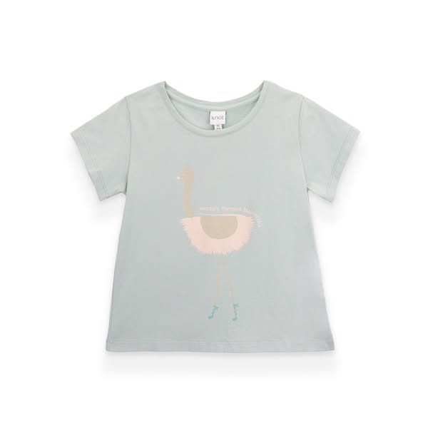 T-shirt Ostrich de menina em algodão orgânico