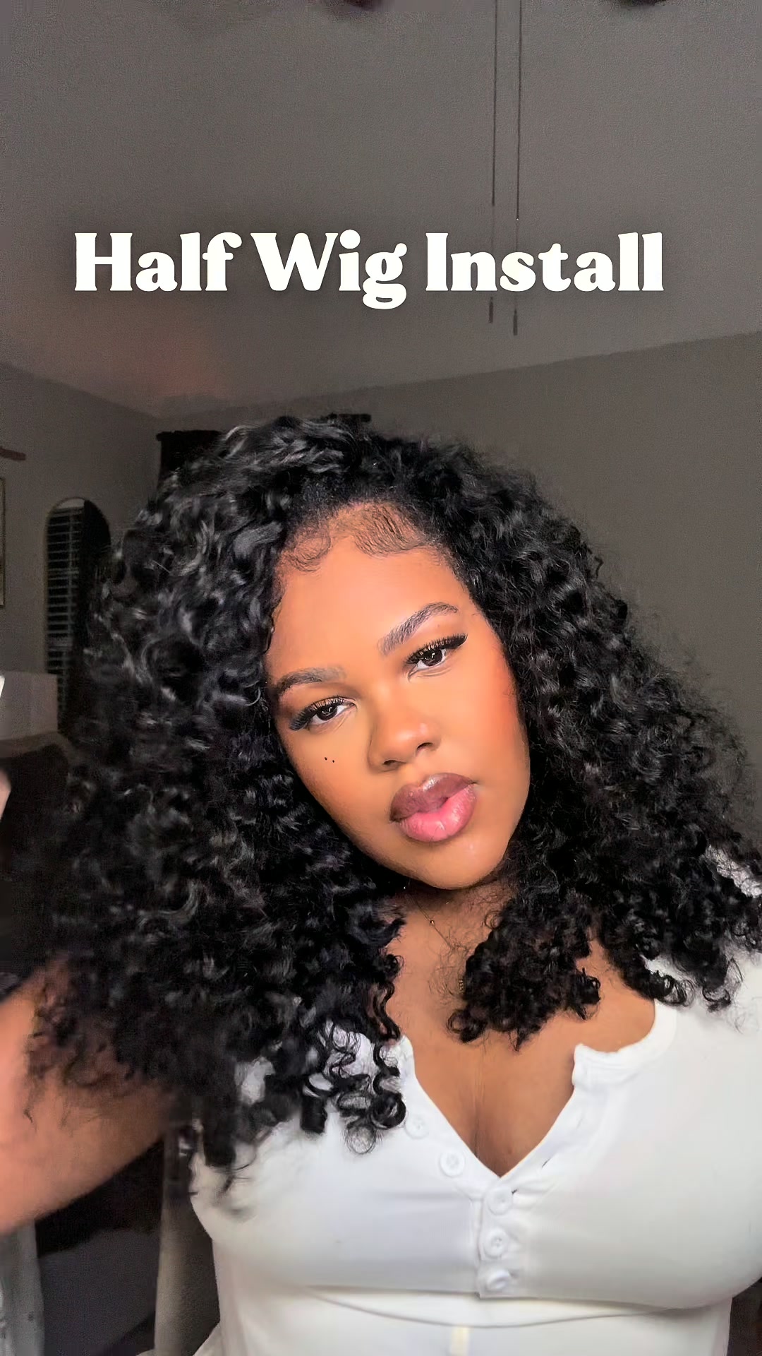 3 in 1 Burmese Curly Half Wig Human Hair