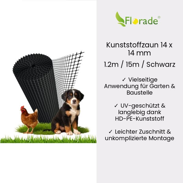 Kunststoffzaun 14 x 14 mm