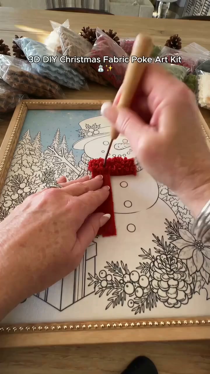 Premium 3D Christmas Fabric Poke Art Kit