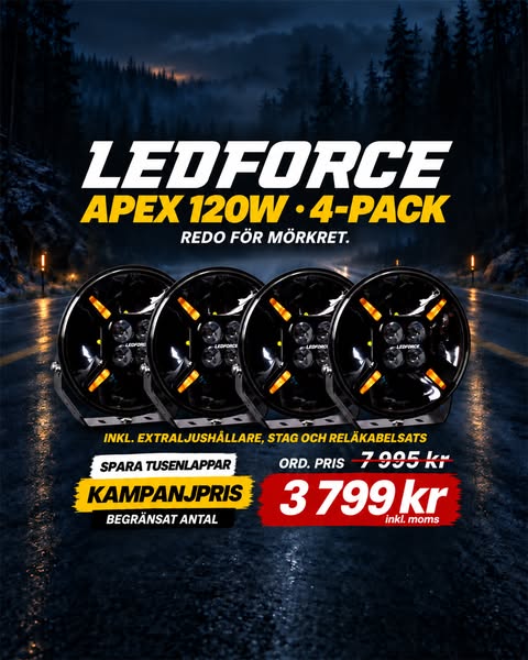 Ledforce APEX 4-pack för 3799 kr - Spara -52%