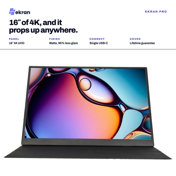 Ekran Pro – 16" 4K Matte Portable Monitor | USB-C