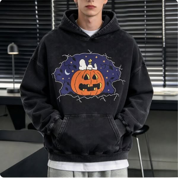 Vintage Acid Wash Halloween Hoodie