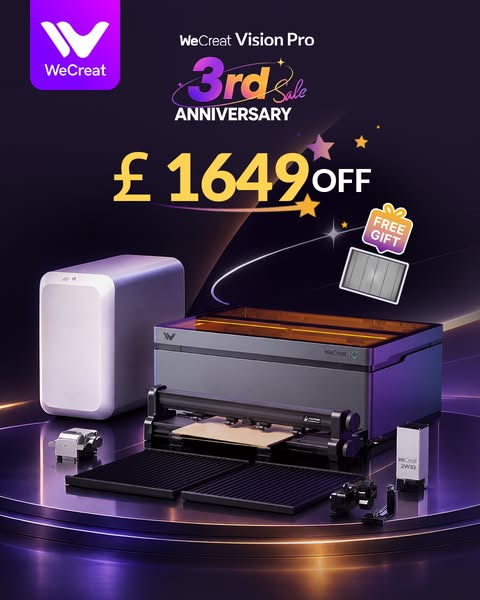 WeCreat Turns 3! Vision Pro 45W Save Up to £1,649