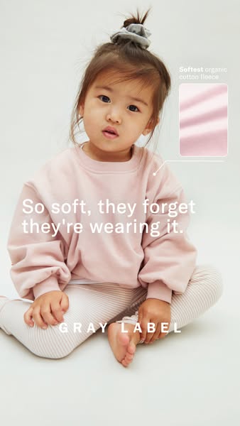 Softest organic fabrics. You'll know.