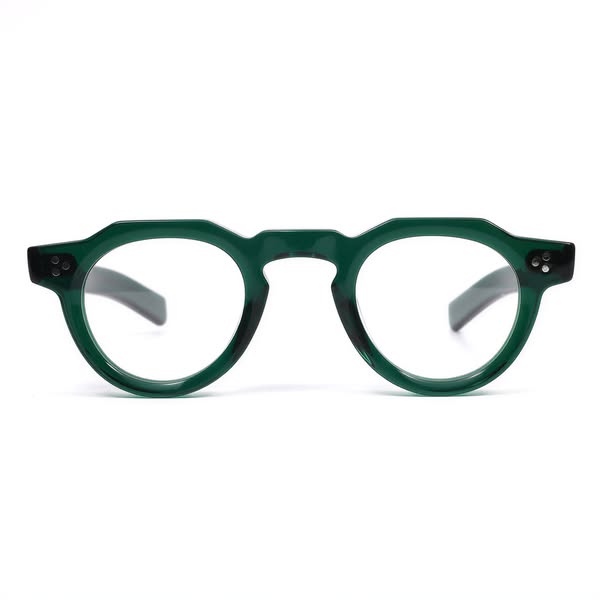 Cedrica Green Round Glasses