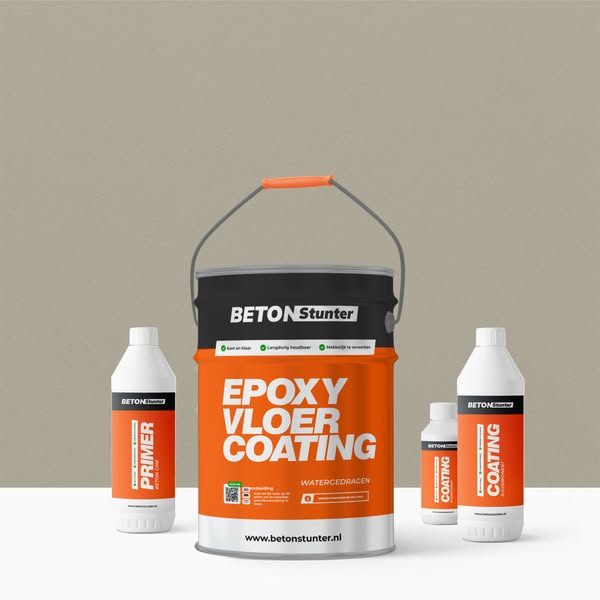Epoxy Vloercoating pakket | 2K: Kiezelgrijs / RAL 7032, 12.5m²