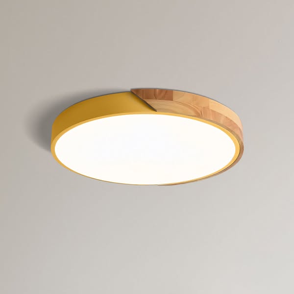 Lámpara de techo Apollo Macaron redonda regulable Amarillo / Diámetro 60 cm × Altura 5 cm / Luz blanca