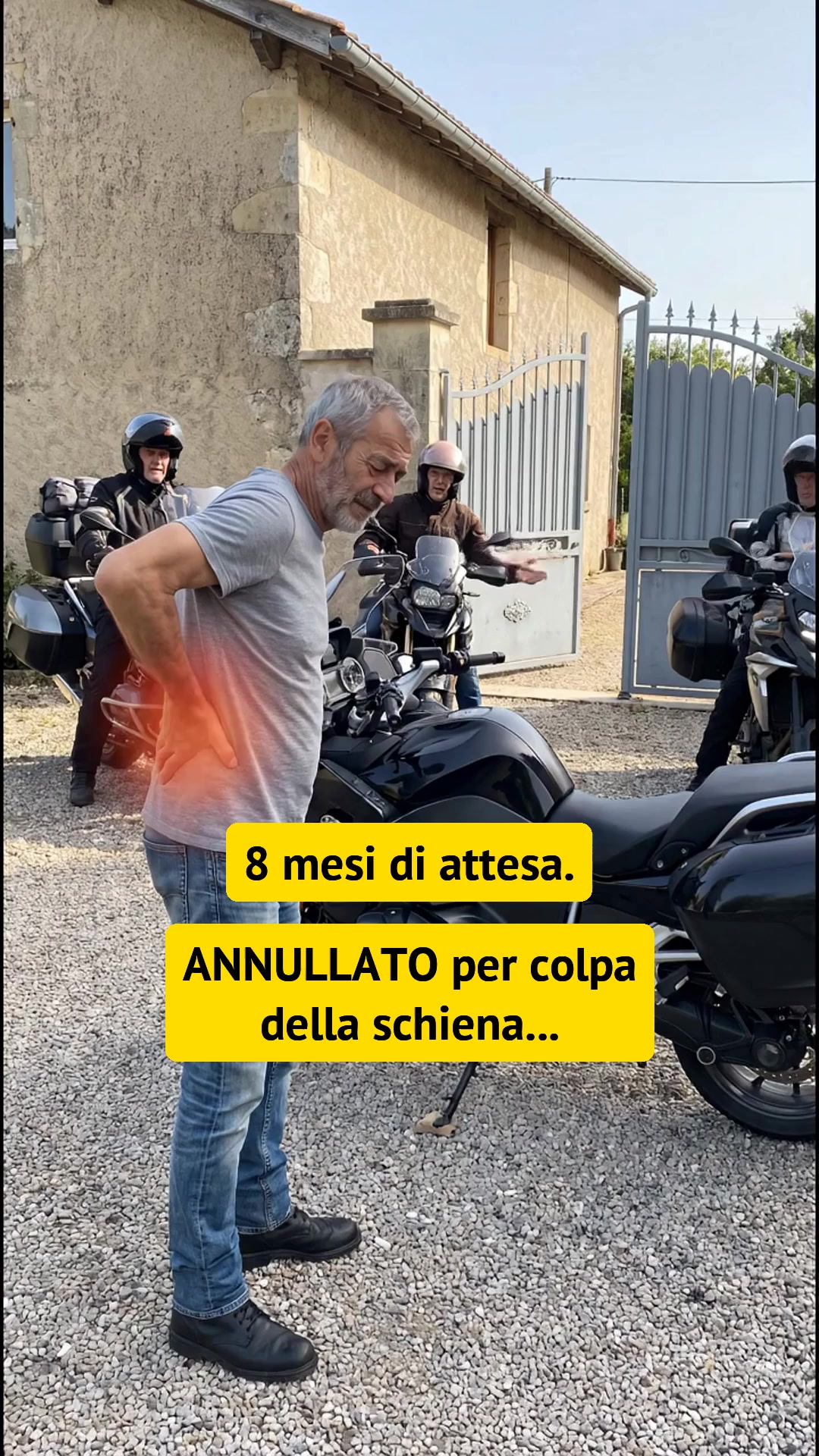 La schiena stava bene. La sella no.