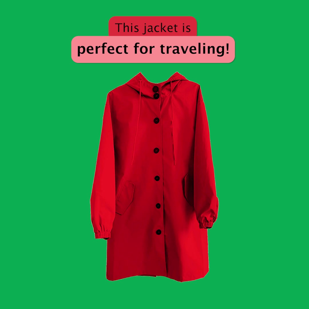 Water-Resistant Oversized Windbreaker