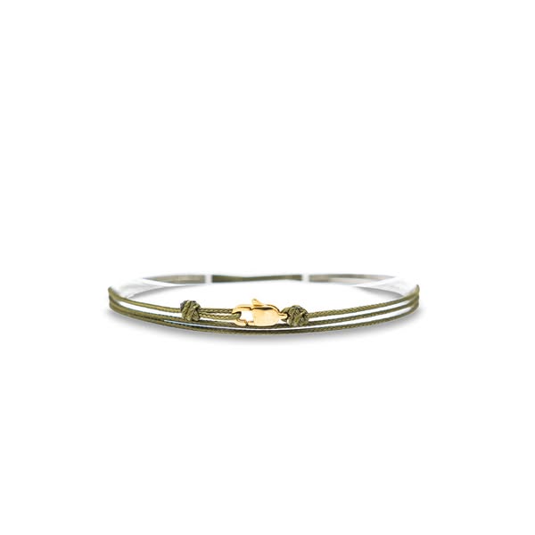 Karabiner Wickelarmband - Waldgrün Gold