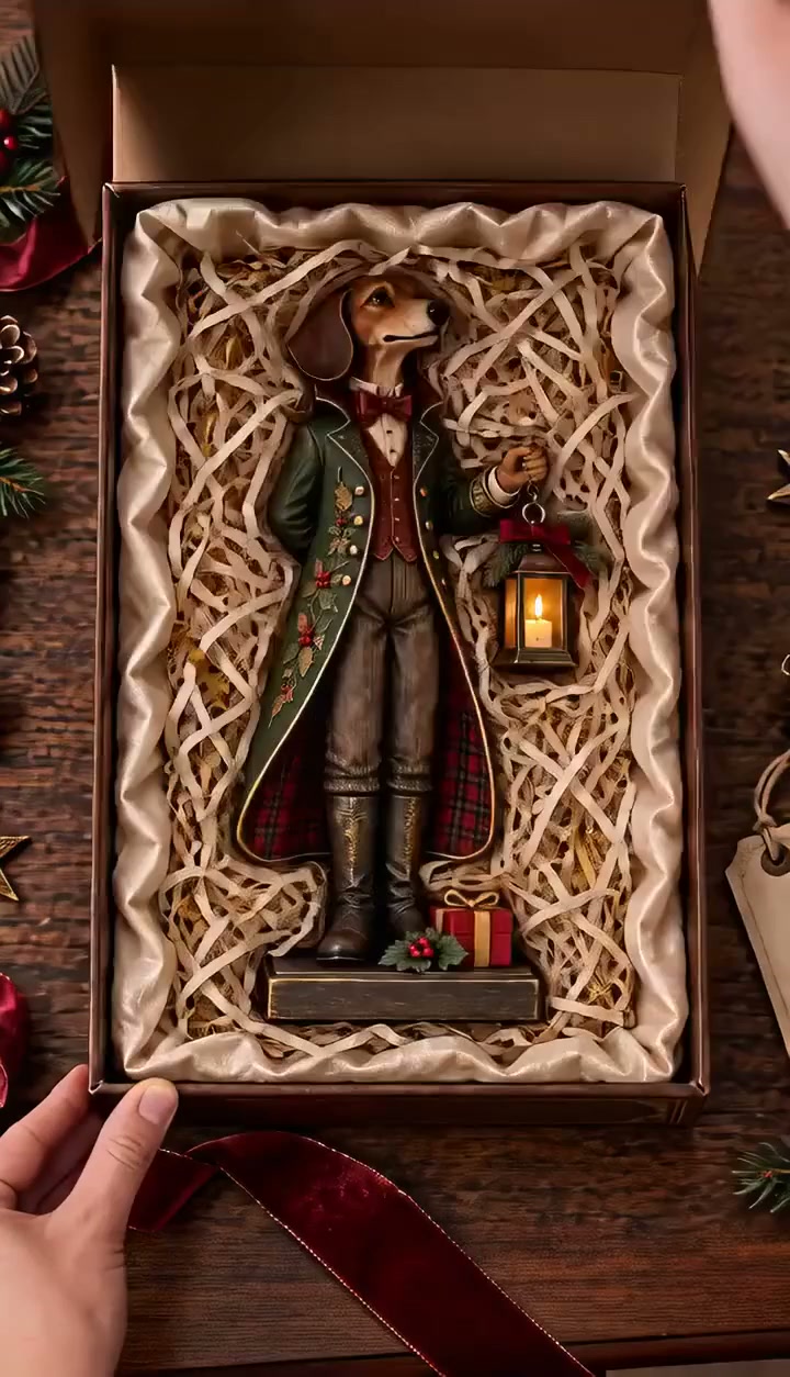 Christmas Sausage Dog Lantern Ornament