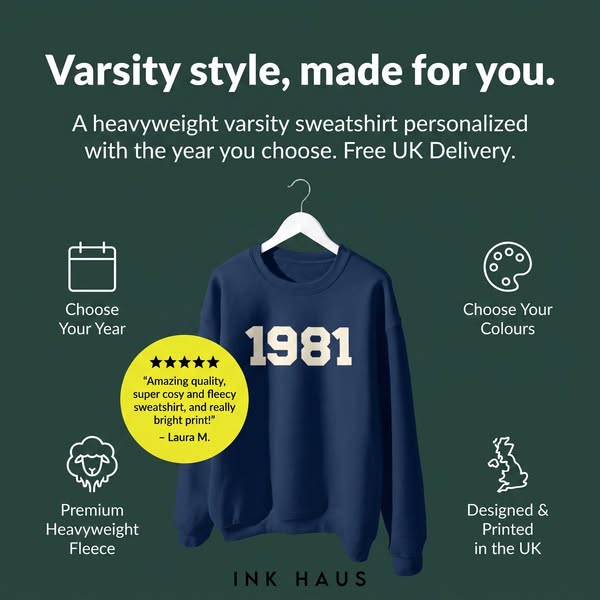 Personalised Year Sweatshirts. Made For You