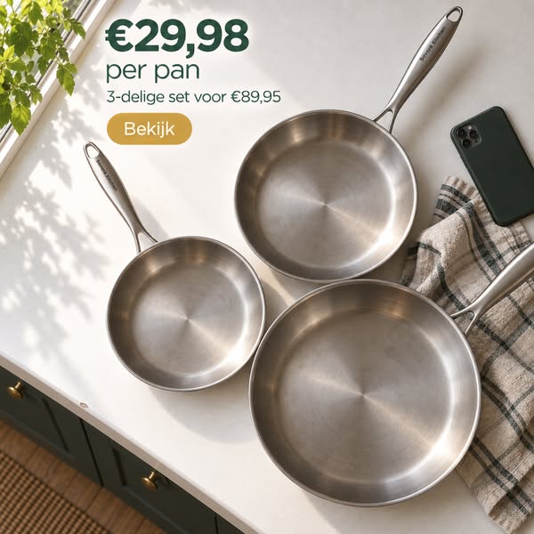 3 pannen voor €89,95