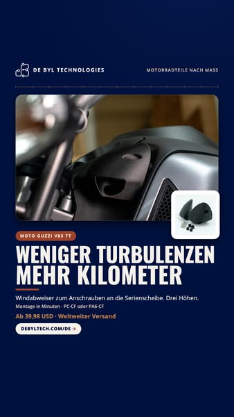 V85 TT Windabweiser: weniger Turbulenzen