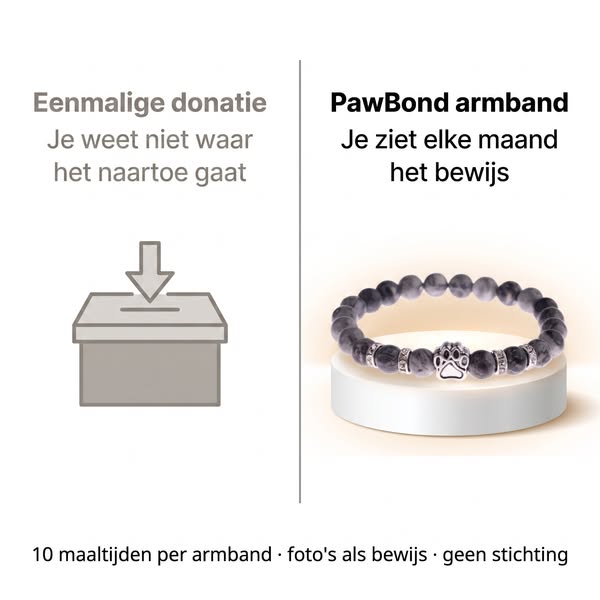 Elke armband voedt 10 honden