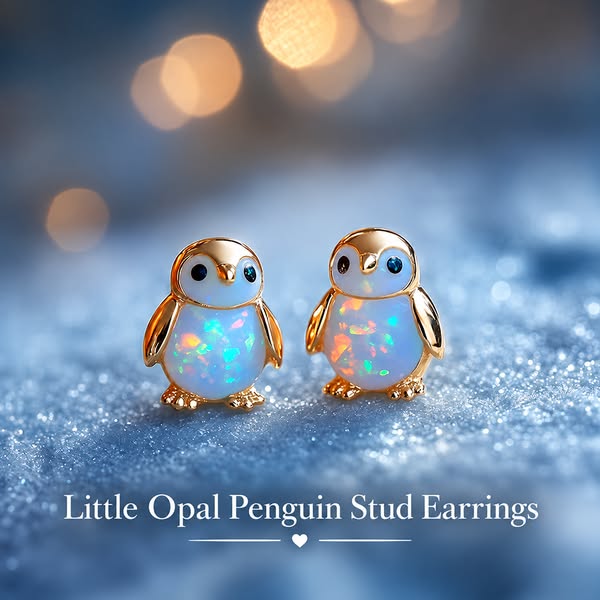Little Opal Penguin Stud Earrings