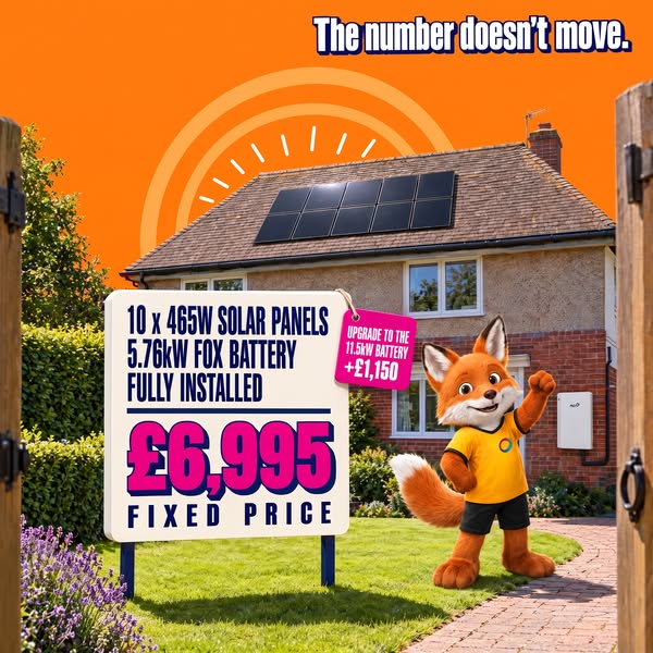 £6,995 fixed. 10 panels + battery