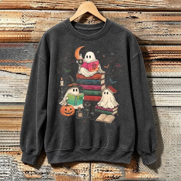 Ghost Reader Spooky Bookish Sweatshirt
