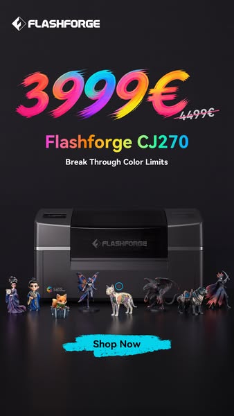 Flashforge CJ270—— Millions of Colors,One Print.The Desktop Full-Color3D Printer with Al Modeling