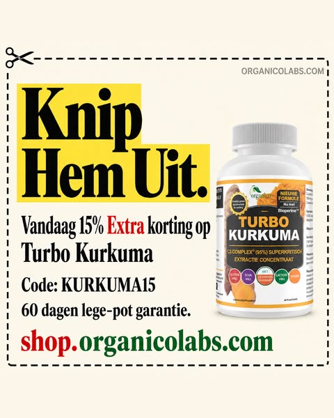 Vandaag 15% extra korting op Turbo Kurkuma