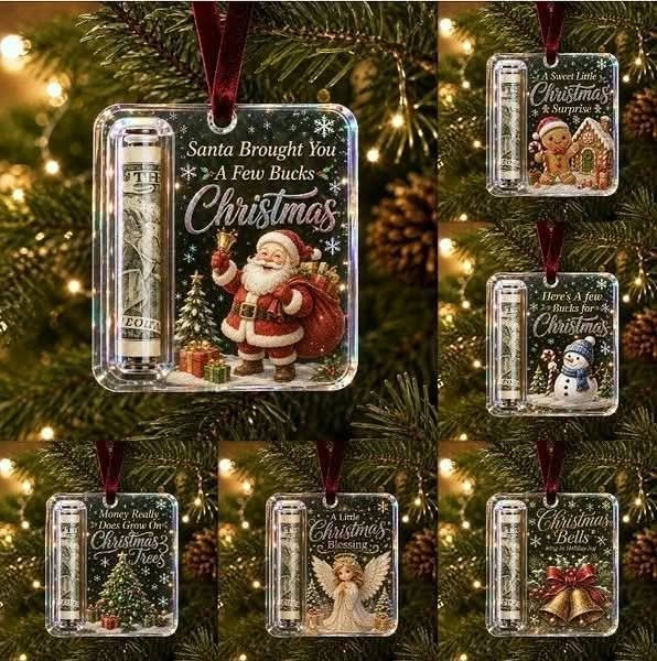 Christmas Cash Gift Ornament- Make Cash Feel Like A Real Christmas Gift - Santa Claus
