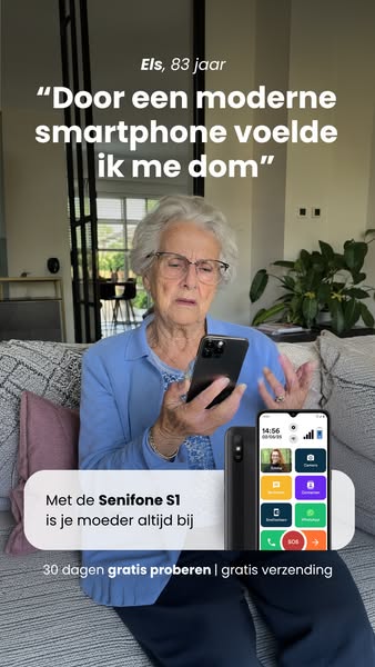 Ontdek de Senifone S1. Gemaakt voor mensen van 70 en ouder.