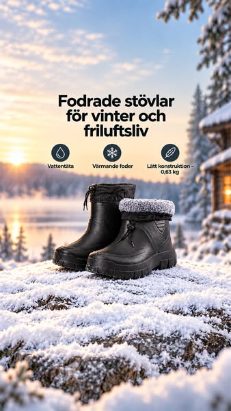 Fodrade stövlar för vinter och friluftsliv